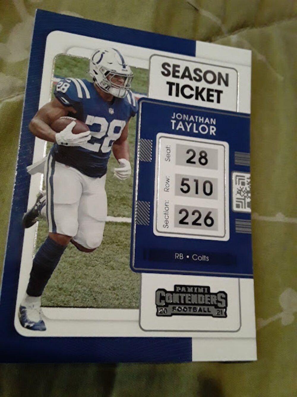 2021 Panini Contenders Football Season Ticket Jonathan Taylor Card